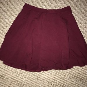 Burgundy skater skirt from forever 21